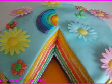 Rainbow cake à la mousse de chocolat blanc