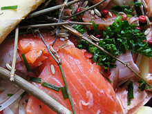 Cipaille au saumon pommes de terre fenouil et oignons