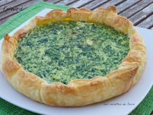 Tarte épinard, feuilles de chêne et philadelphia