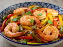 Crevettes Piquantes aux Poivrons