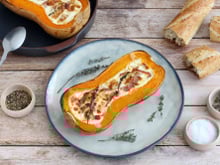 Butternut rôti au jambon et fromage de chèvre
