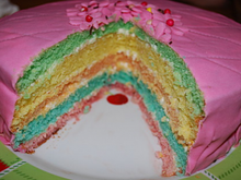 Gâteau arc-en-ciel maison