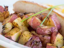 Boudin blanc et pommes de terre "Chérie" au four