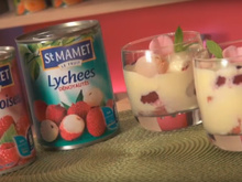 Tiramisu rose, lychees et framboises