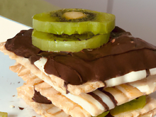 Millefeuille au chocolat et au kiwi