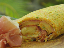 Roulé de carottes et courgettes au jambon et fromage