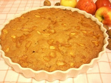 Gâteau pommes et noix