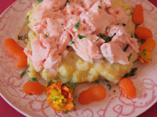 Parmentier de chou-fleur au saumon