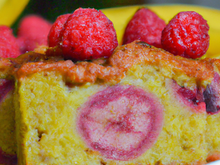 Cake framboises bananes