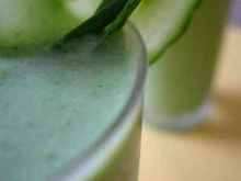 Velouté glacé de riquette et concombre