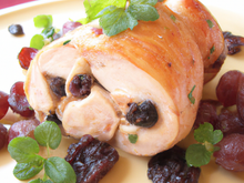 Poulet farci aux raisins frais