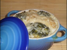 Gratin aux choux-fleurs, brocolis et moutarde au pain d'épices