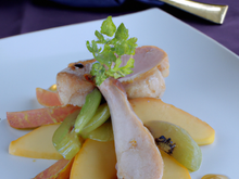 Chapon aux poires et banyuls