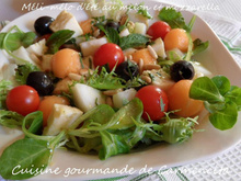 Méli mélo d'été au melon et mozzarella