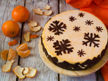 Cheesecake aux clémentines et flocons de chocolat