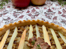 Tarte aux pommes et boudin blanc