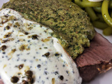 Steak au poivre vert et boursin