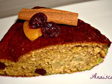 Gâteau moelleux aux cranberries, poires, son d'avoine, sans beurre