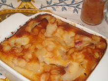 Gratin aux pêches & à la frangipane