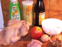 Pintade farcie cuite au cidre avec ses pommes fruit