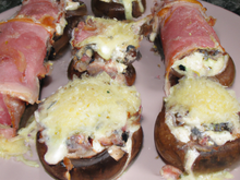 Champignons farcis boursin-jambon de parme
