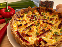 Quiche au chèvre, pommes et piment d'Espelette