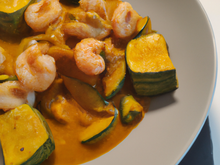 Courgette de crevette au curry