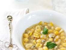 Soupe terre-mer (d'Italie) en bouillon de coquillages Ariaké