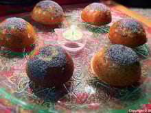 Cakes au thé sencha, cranberries et oranges confites