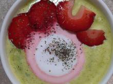 Cappuccino fraise, émulsion wasabi