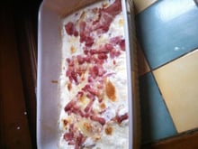 Roulades de jambons avec ses lardons champignons sa crème râpé