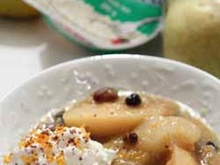 Tajine d'hiver aux fruits, épices et mincemeat et son cottage-cheese cannelle-orange