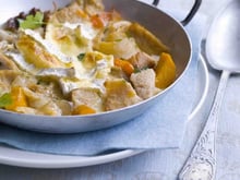 Gratin de tripes au camembert et calvados