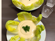 Crème d'endives en île flottante