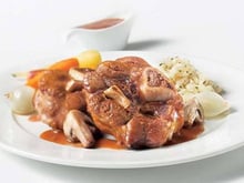 Osso bucco de porc bourguignon