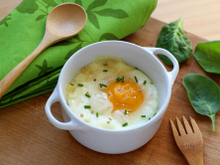 Œuf cocotte épinard et Chabichou