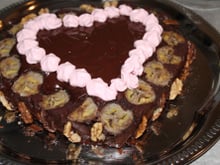 Cœur chocolat-bananes-noix