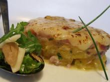 Gratin d'Automne : potiron-chataigne-jambon cru-Cantal...