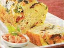 Cake aux crevettes et à la mozzarella