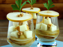 Verrines poires roquefort miel