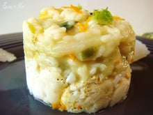 Risotto au fenouil, orange, et cabillaud
