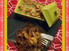 Curry de crevette au lait de coco et choux chinois sauté au soja