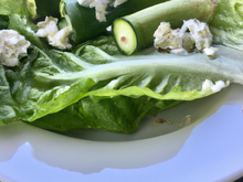 Romaine au concombre et chèvre frais