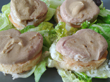 Les bouchées de foie gras en cœur de laitue