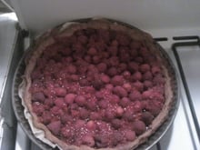 Tarte framboises et pâte à tartiner