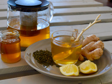 Thé gingembre, miel et citron