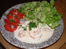 Salade de crevettes et sa sauce boursin