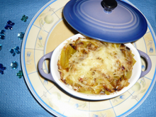 Gratin de morue à la fondue de poireaux