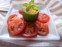 Courgettes farcies brousse et pesto rosso