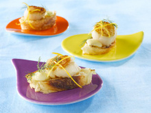 Bouchées aux Saint-Jacques et mousse d'orange